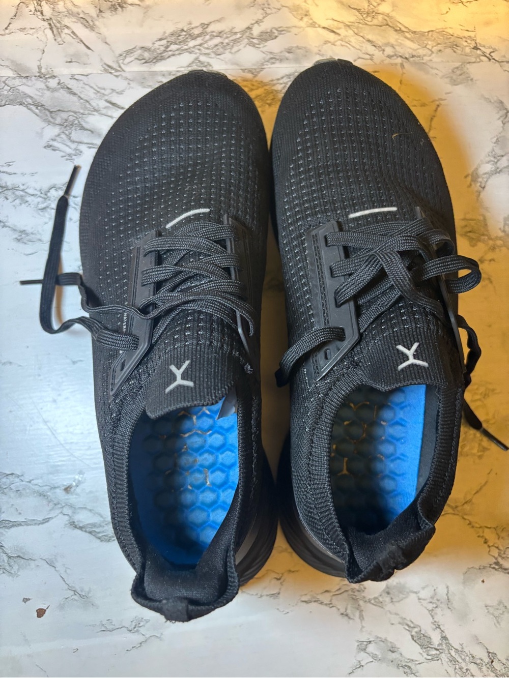 Men's Black Swim Shoes with Blue Insole 6.5